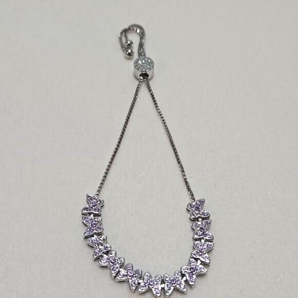 IBB CN Silver and Purple Butterfly Bacelet - Picture 3 of 5